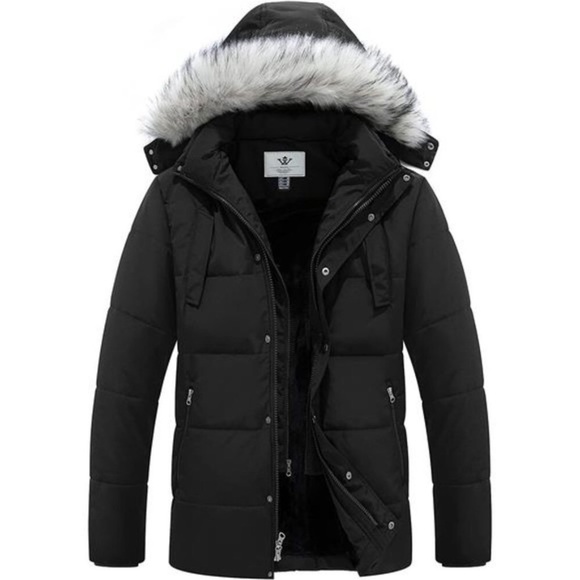 Men's H155 Winter Puffer Coat Thicken Jacket Black
